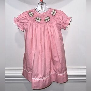 Smocked Dress Puff Sleeves  Pink  18M by Dogwood Smocking Company